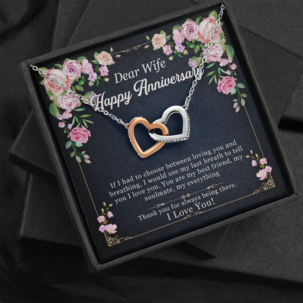 Dear Wife - I Love You - Interlocking Heart Necklace