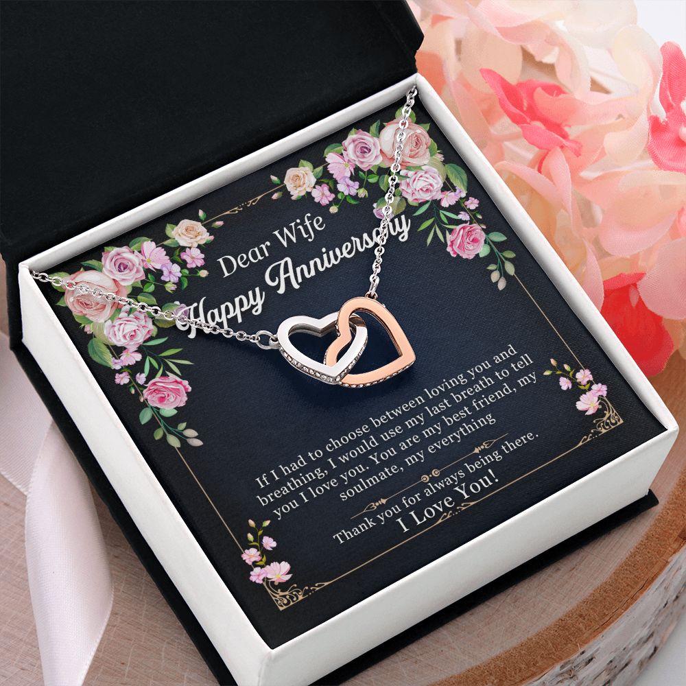Dear Wife - I Love You - Interlocking Heart Necklace