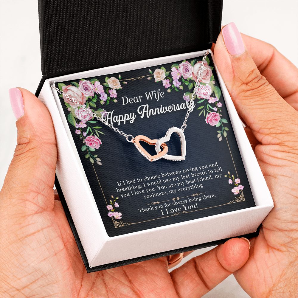 Dear Wife - I Love You - Interlocking Heart Necklace