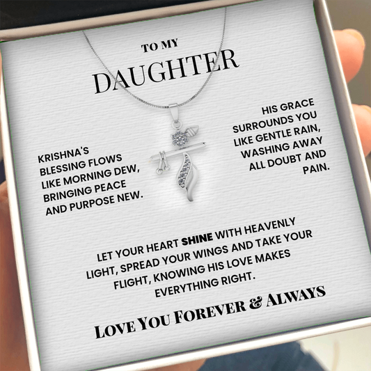 To Our Daughter – Shri Krishna Flute Pendant | Gift of Love, Protection & Blessings | Spiritual Jewelry from Parents