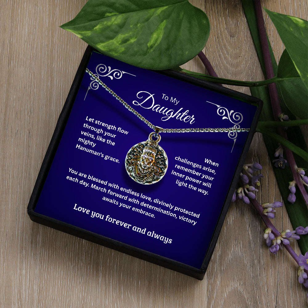 To My Daughter - Hanumanji Silver Pendent