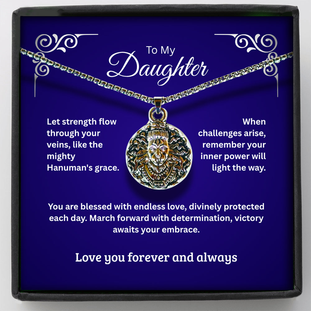 To My Daughter - Hanumanji Silver Pendent