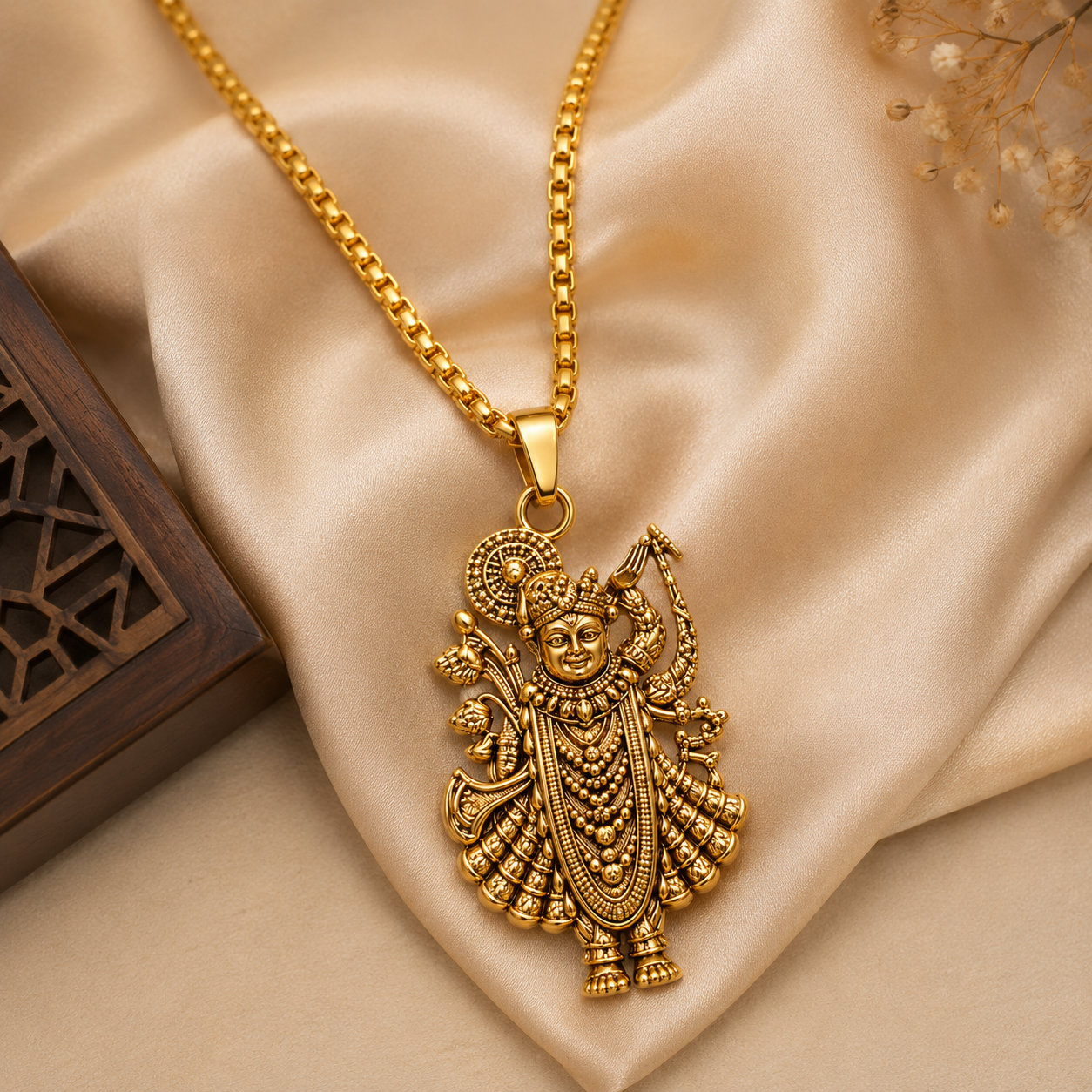 Daughter Shreenathji Gold Necklace – A Parent's Divine Blessing