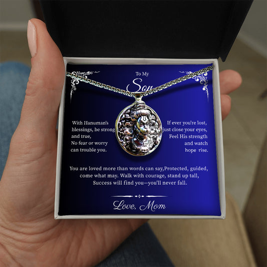 To My Son - Hanumanji Silver Pendent