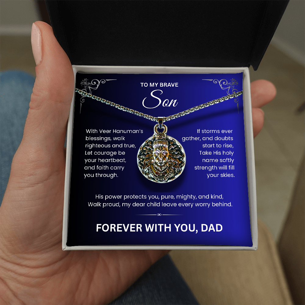 💫 To My Brave Son – Hanumanji Blessings Pendant from Dad  A Father’s Silent Strength, A Son’s Eternal Shield.