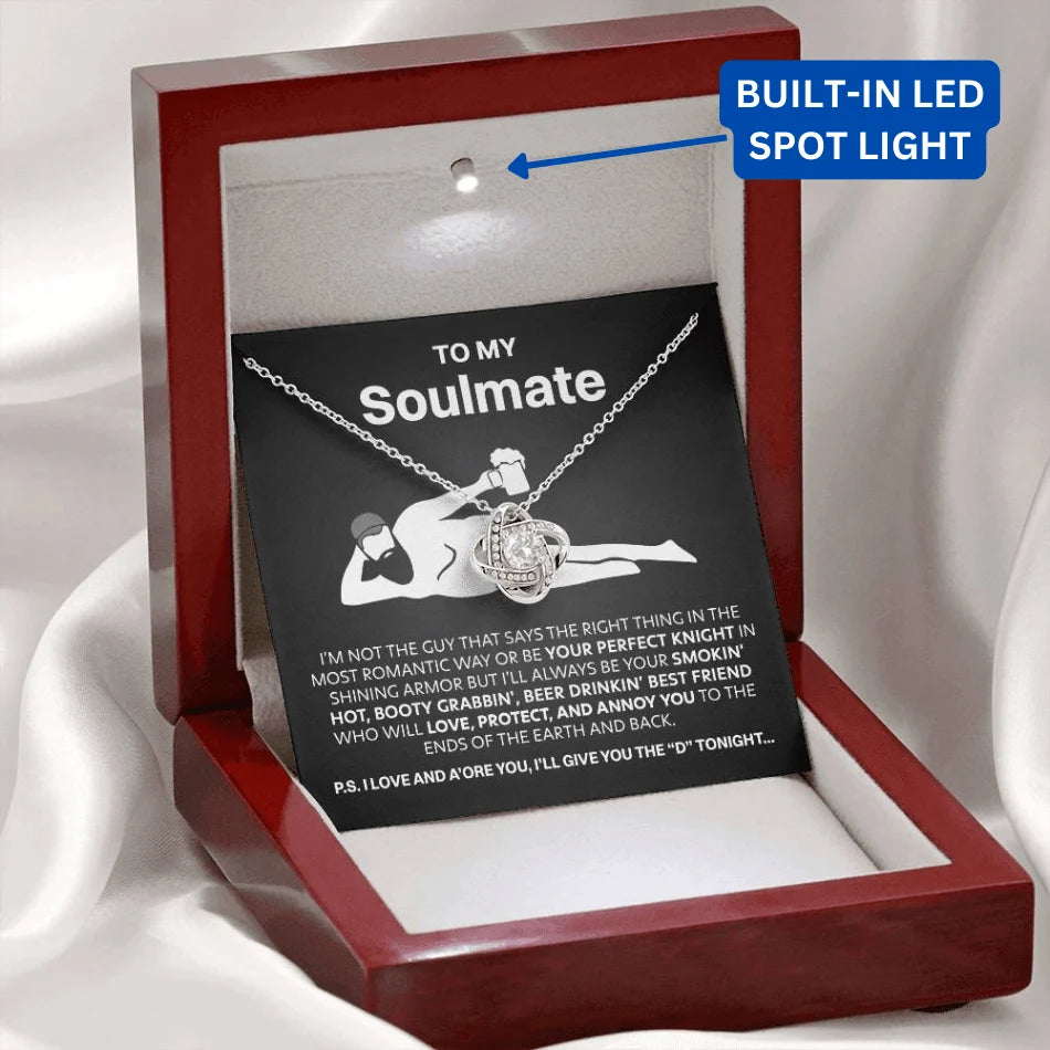 To My Soulmate - Love Knot Pendant Necklace Gift Set