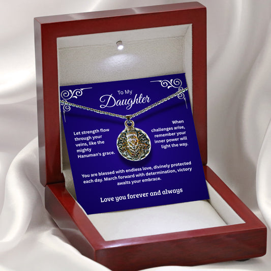 To My Daughter - Hanumanji Silver Pendent