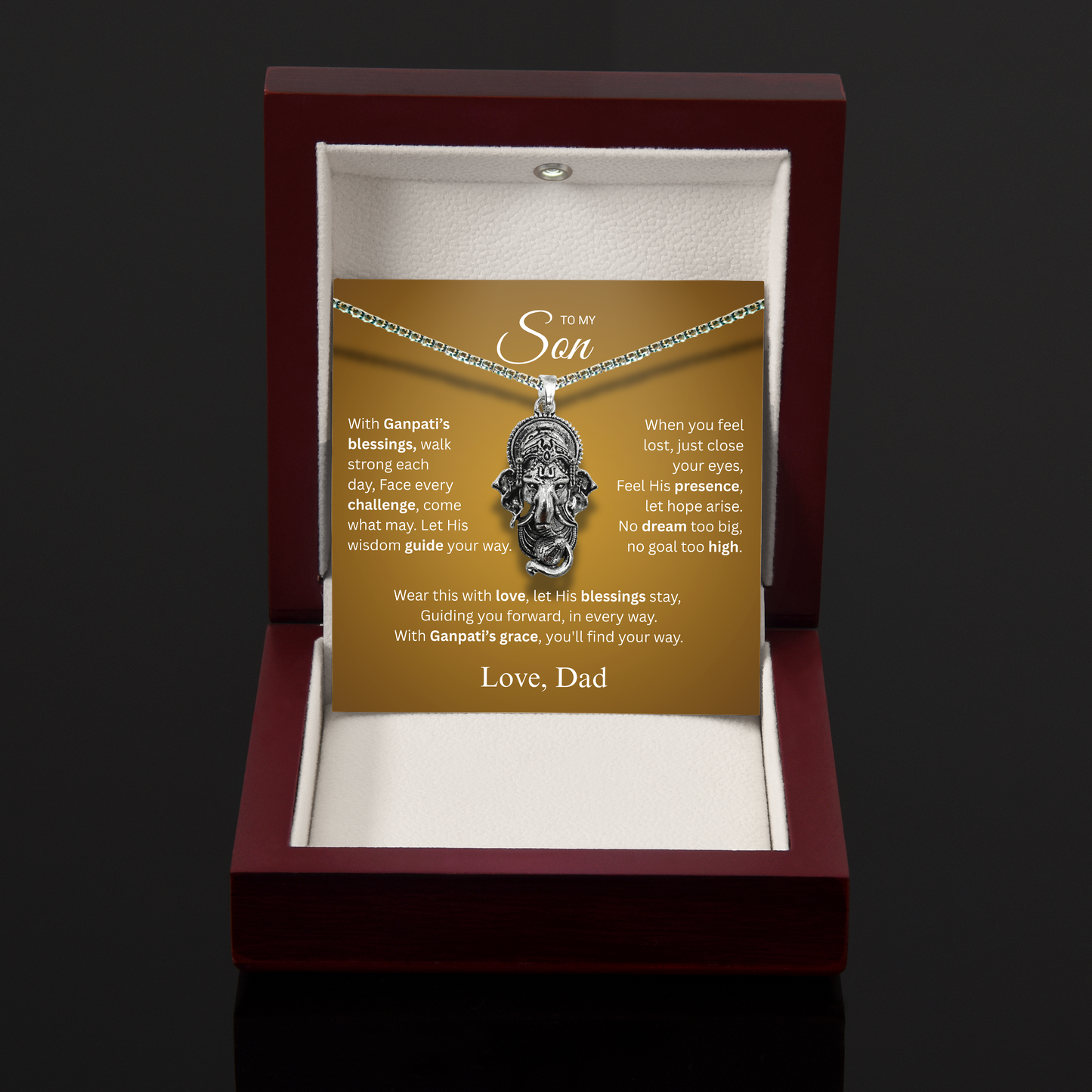 Ganpati Pendant for Son - Guidance and Protection - Gift from Dad