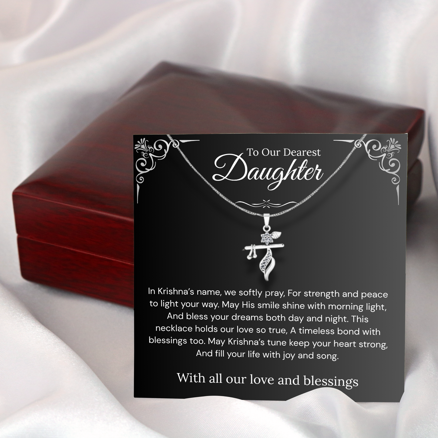 To My Daughter – Shri Krishna Blessings Pendant | Spiritual Jewelry Gift