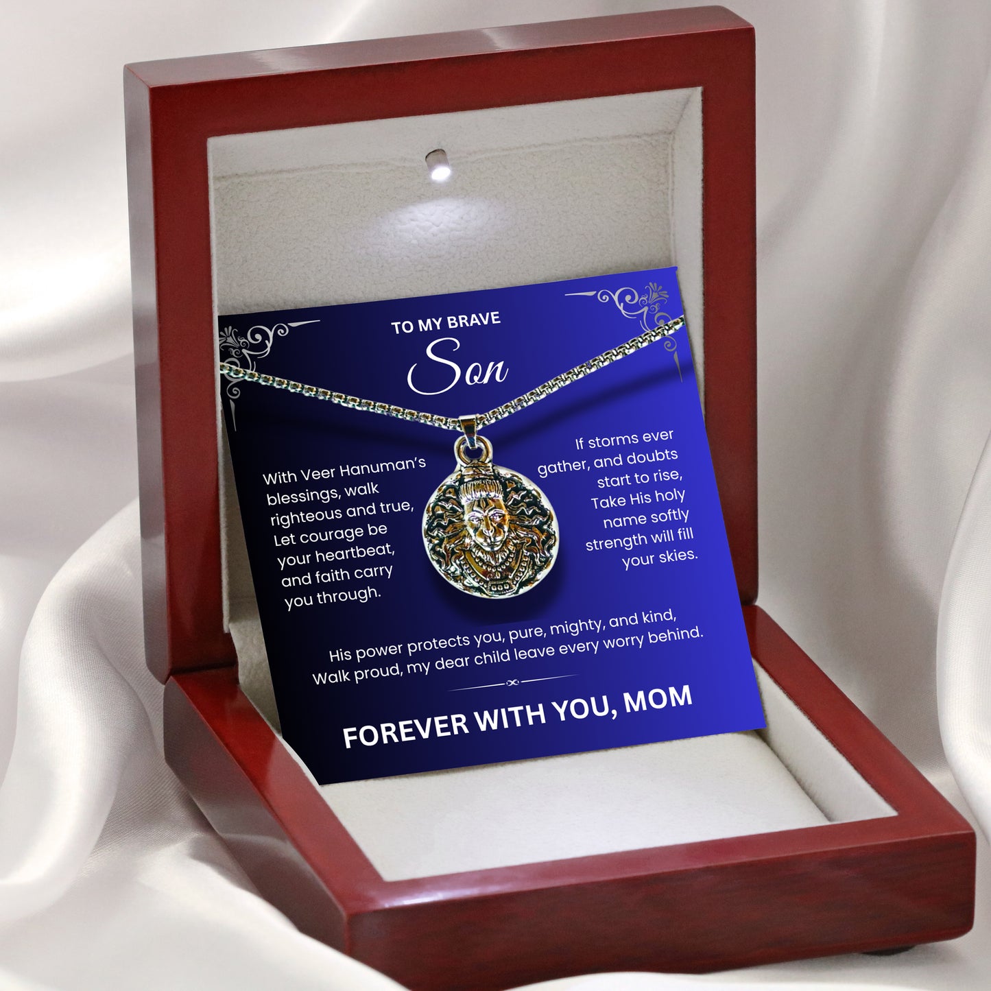 💫 To My Brave Son – Hanumanji Blessings Pendant from Dad  A Father’s Silent Strength, A Son’s Eternal Shield.