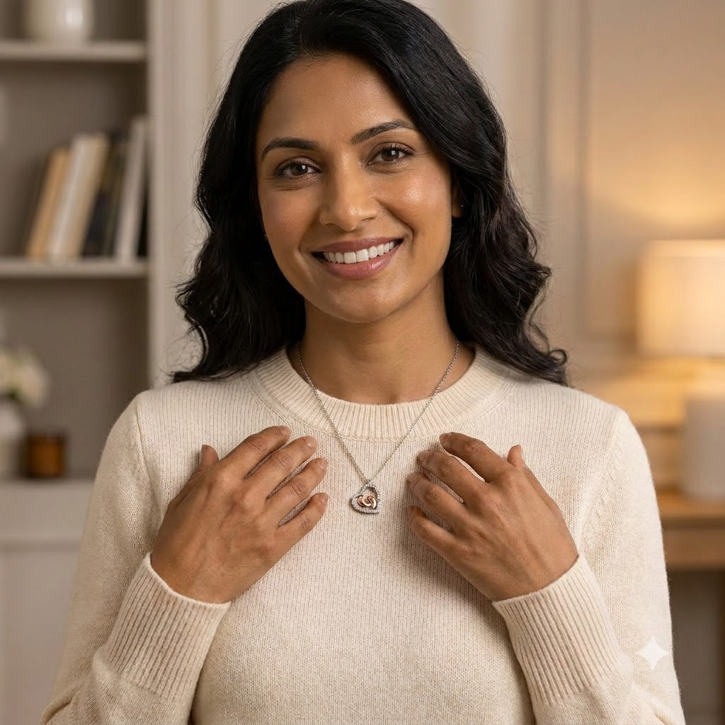 To My Wife, Our Little Miracle – Baby Feet Heart Necklace