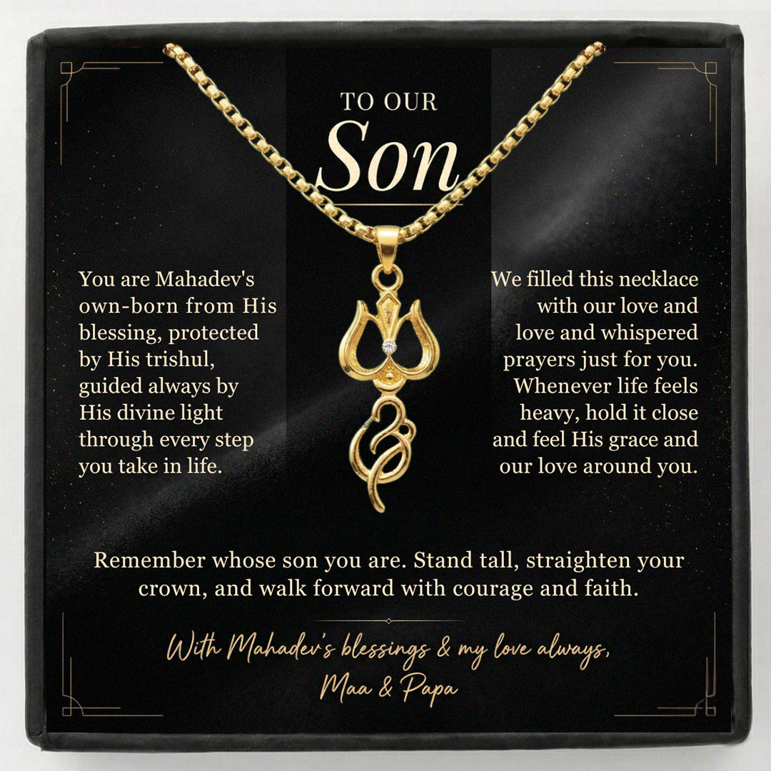 To My Son – Mahadev Trishul Necklace | Love & Protection Always