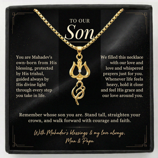 To My Son – Mahadev Trishul Necklace | Love & Protection Always