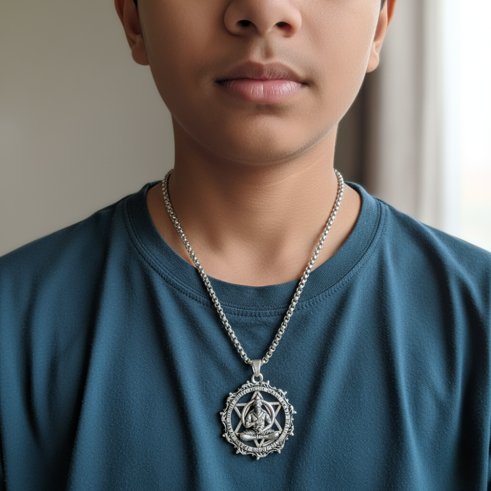 Hanuman Pendant Necklace for Son - Strength & Protection Gift from Mom & Dad