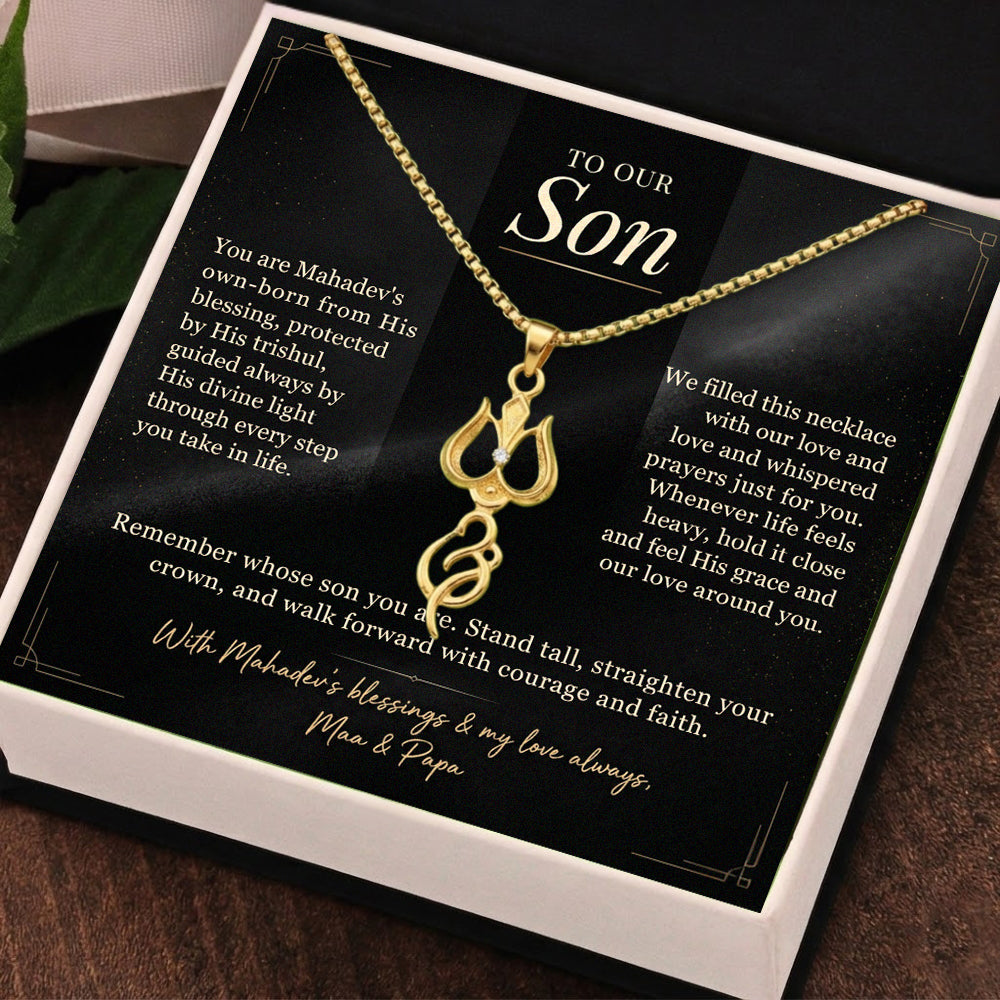 To My Son – Mahadev Trishul Necklace | Love & Protection Always