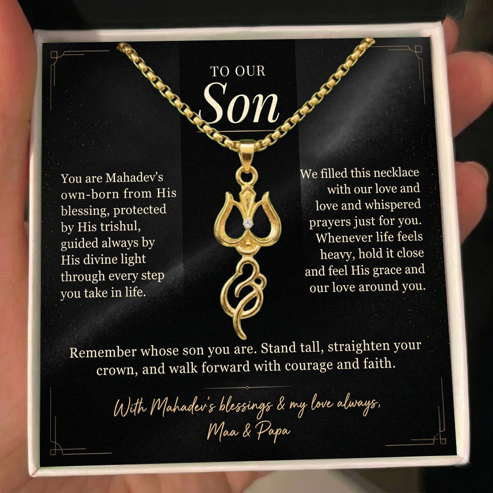 To My Son – Mahadev Trishul Necklace | Love & Protection Always