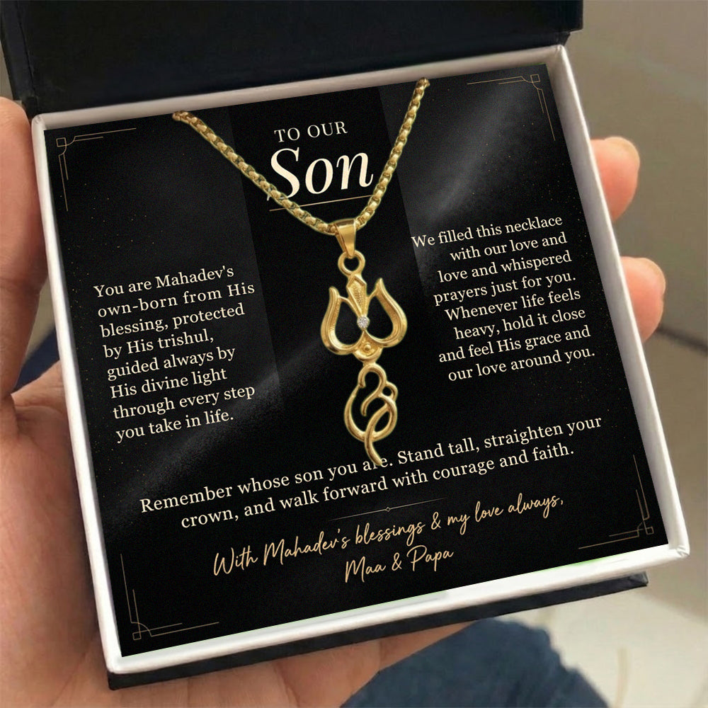 To My Son – Mahadev Trishul Necklace | Love & Protection Always