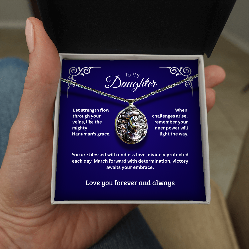 To My Daughter - Hanumanji Silver Pendent