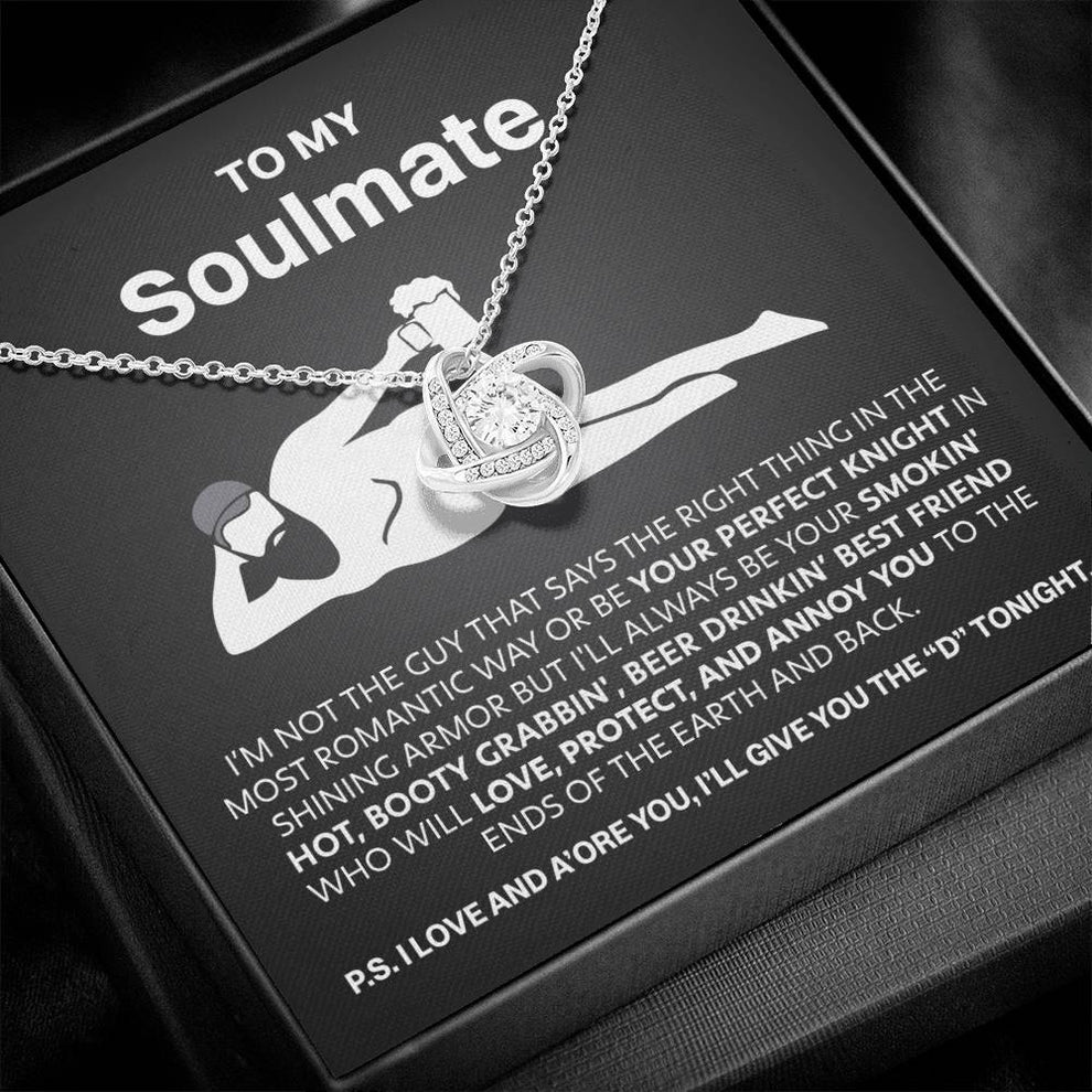 To My Soulmate - Love Knot Pendant Necklace Gift Set