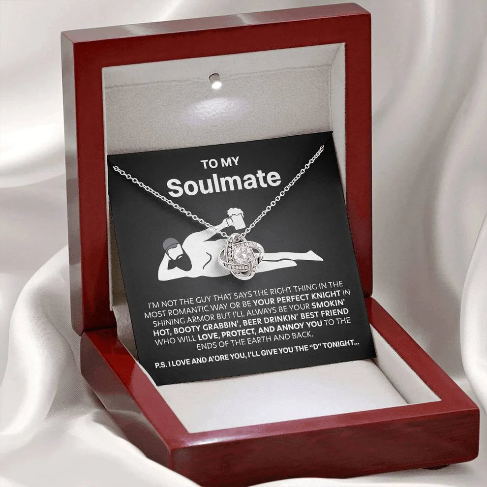 To My Soulmate - Love Knot Pendant Necklace Gift Set