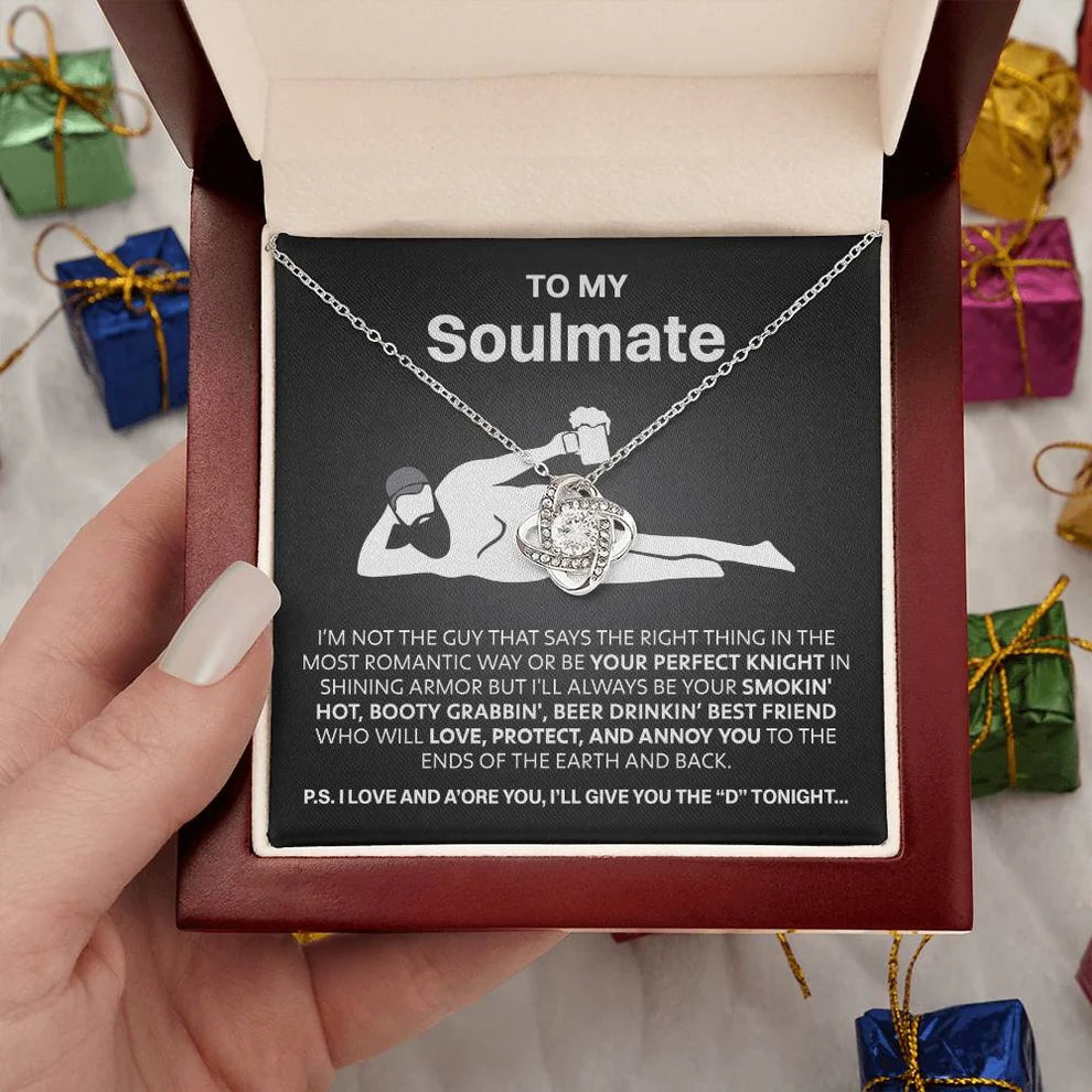 To My Soulmate - Love Knot Pendant Necklace Gift Set