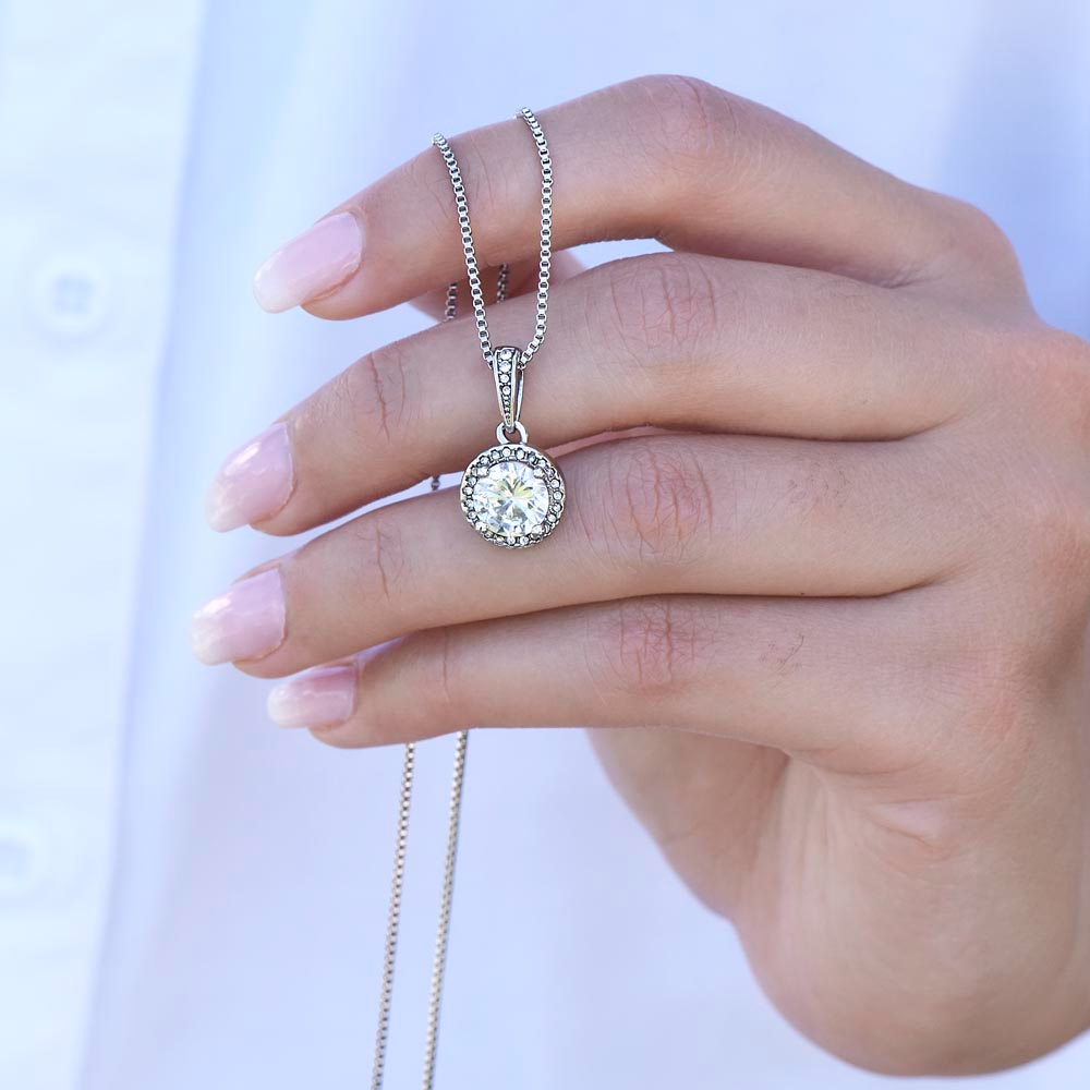 Solitaire Necklace for Wife – Pendant with 4.5mm Cubic Zirconia – Elegant Jewelry Gift from Husband