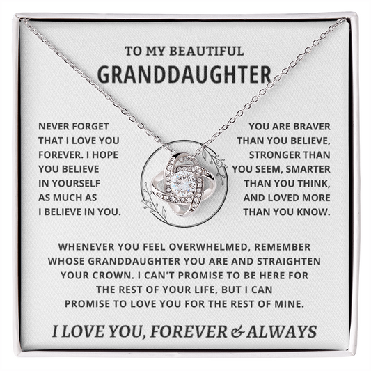 Gift For Granddaughter, "Never Forget That I Love You"