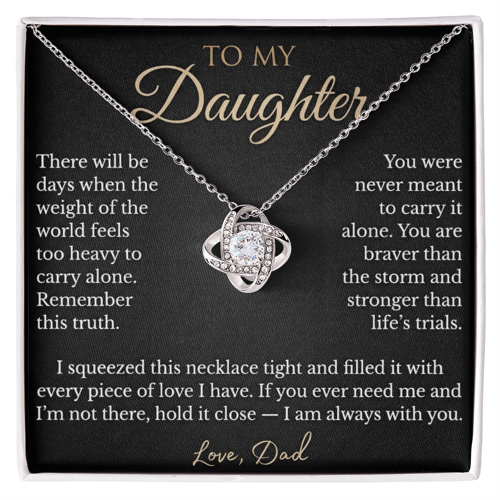 To My Daughter - Love Knot Necklace