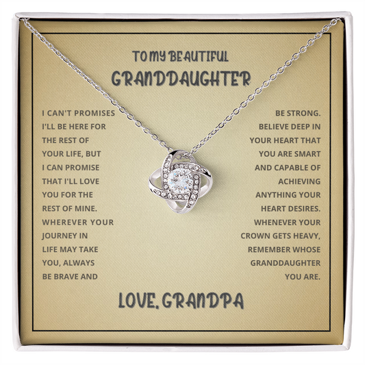 To My Granddaughter – Love Knot Necklace from Grandpa