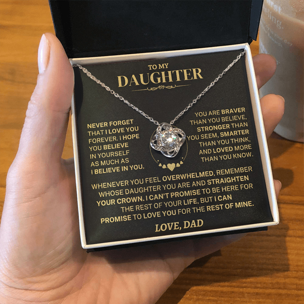 To My Daughter – A Father’s Eternal Love Knot Necklace