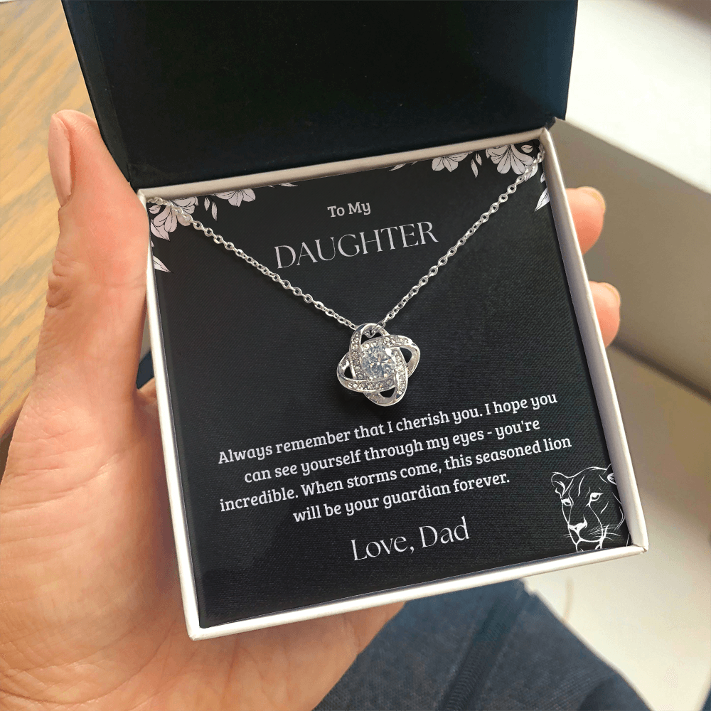 Precious Gift For Daughter - Love Knot Necklace From Dad
