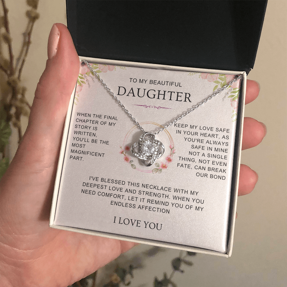 Daughter Endless Love - Love Knot Necklace Gift