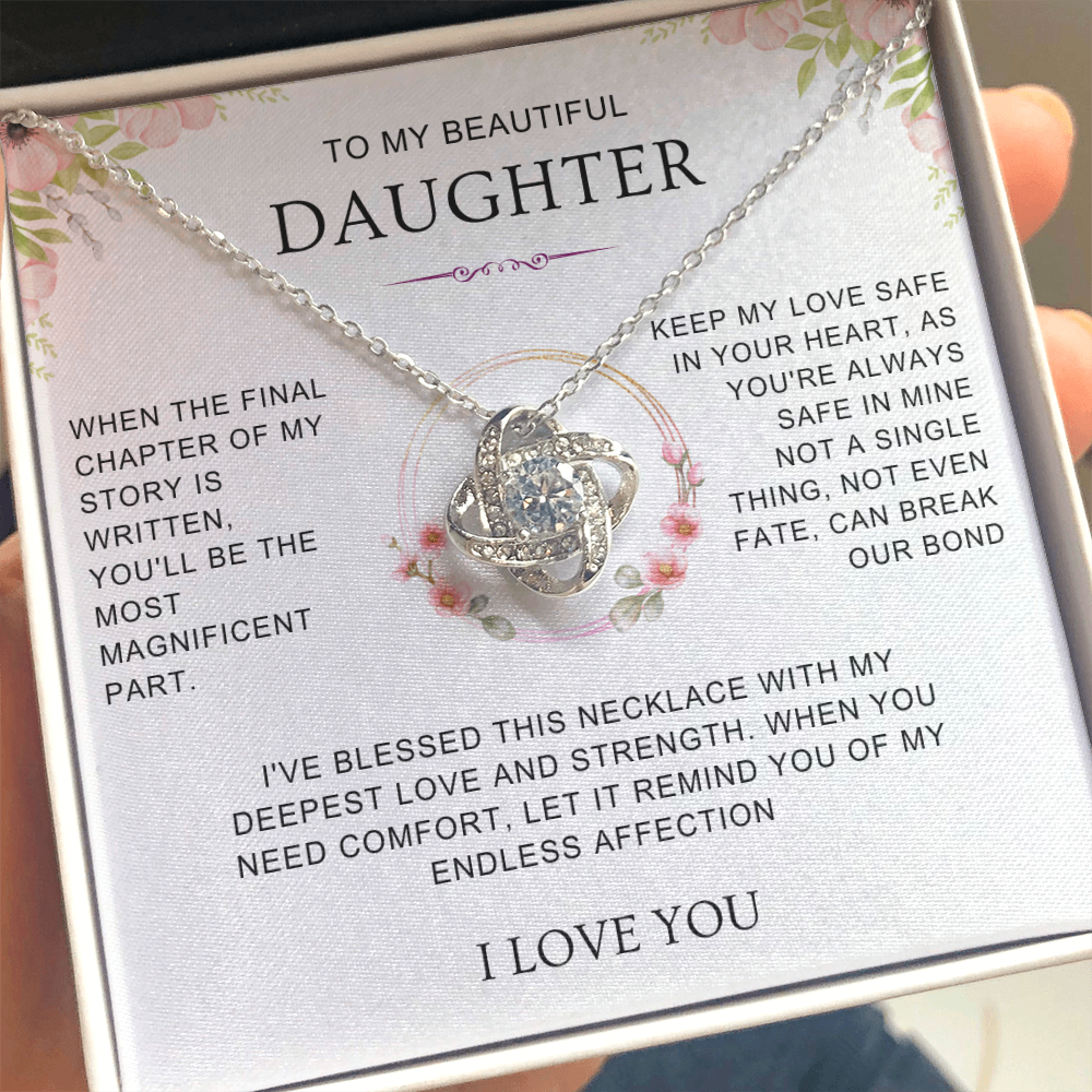 Daughter Endless Love - Love Knot Necklace Gift