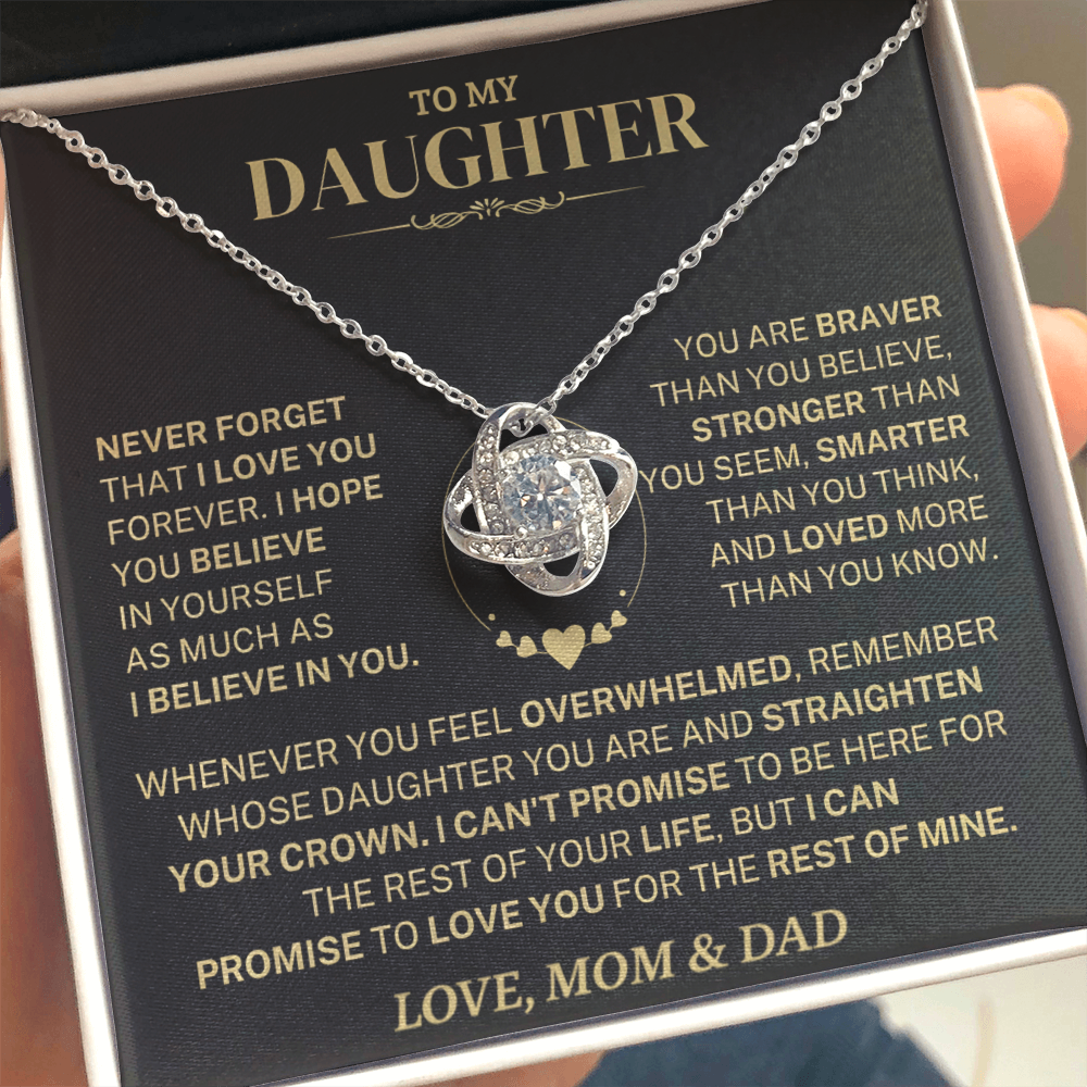 To My Daughter – A Father’s Eternal Love Knot Necklace
