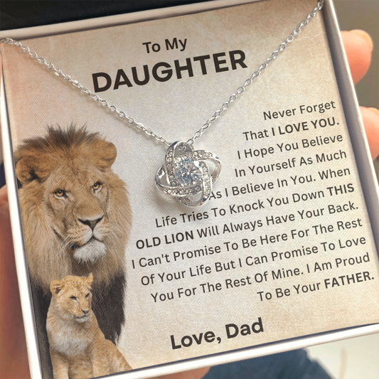 Love Knot Necklace for Daughter - Unbreakable Bond, Father-Daughter Gift, Jewelry Gift