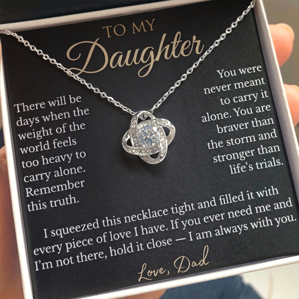 To My Daughter - Love Knot Necklace