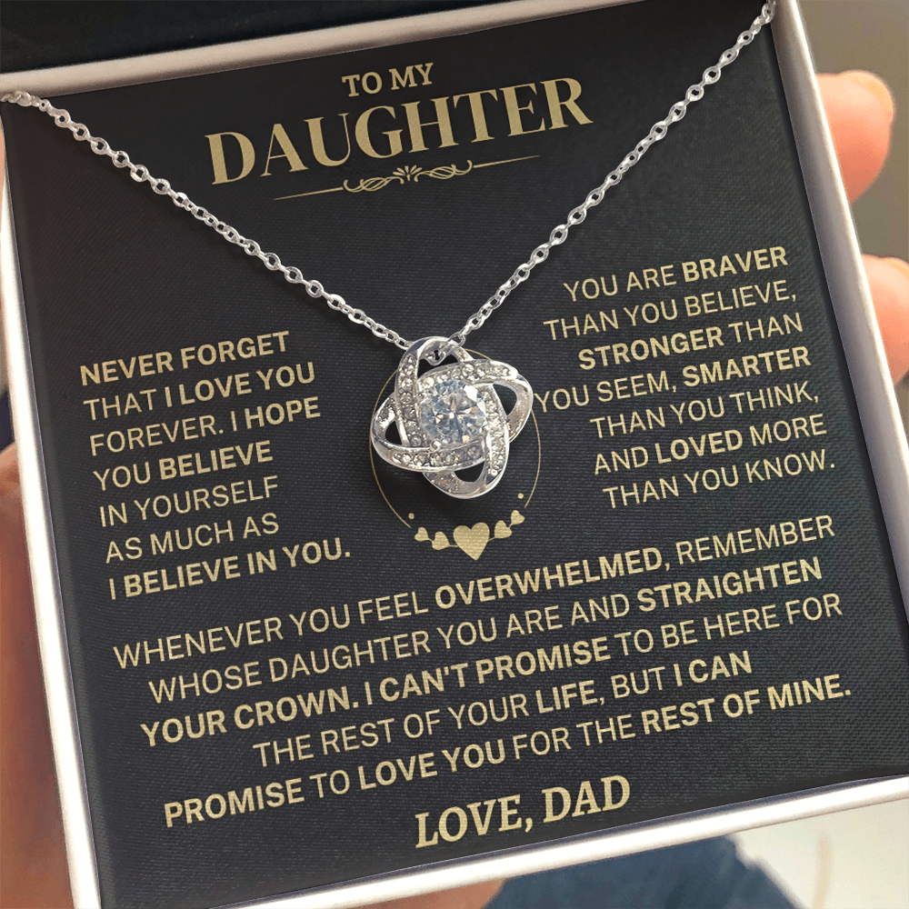To My Daughter – A Father’s Eternal Love Knot Necklace