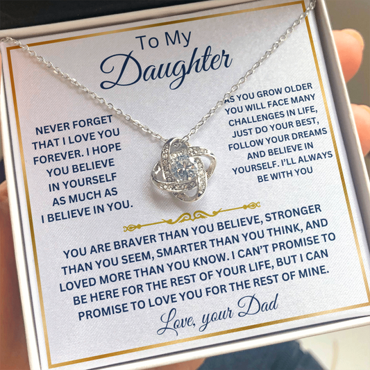 To my Daughter - Love Knot Necklace, from Dad