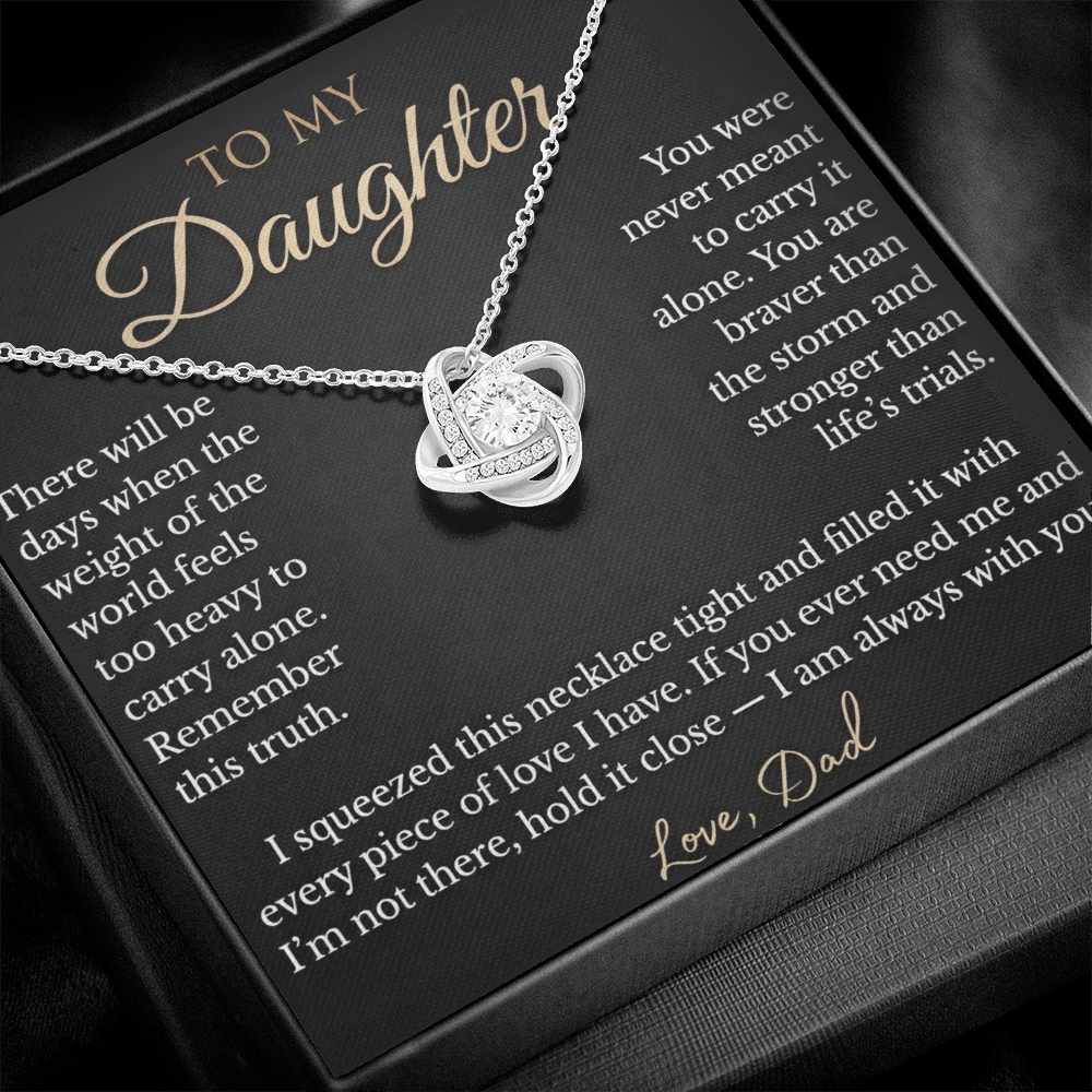To My Daughter - Love Knot Necklace