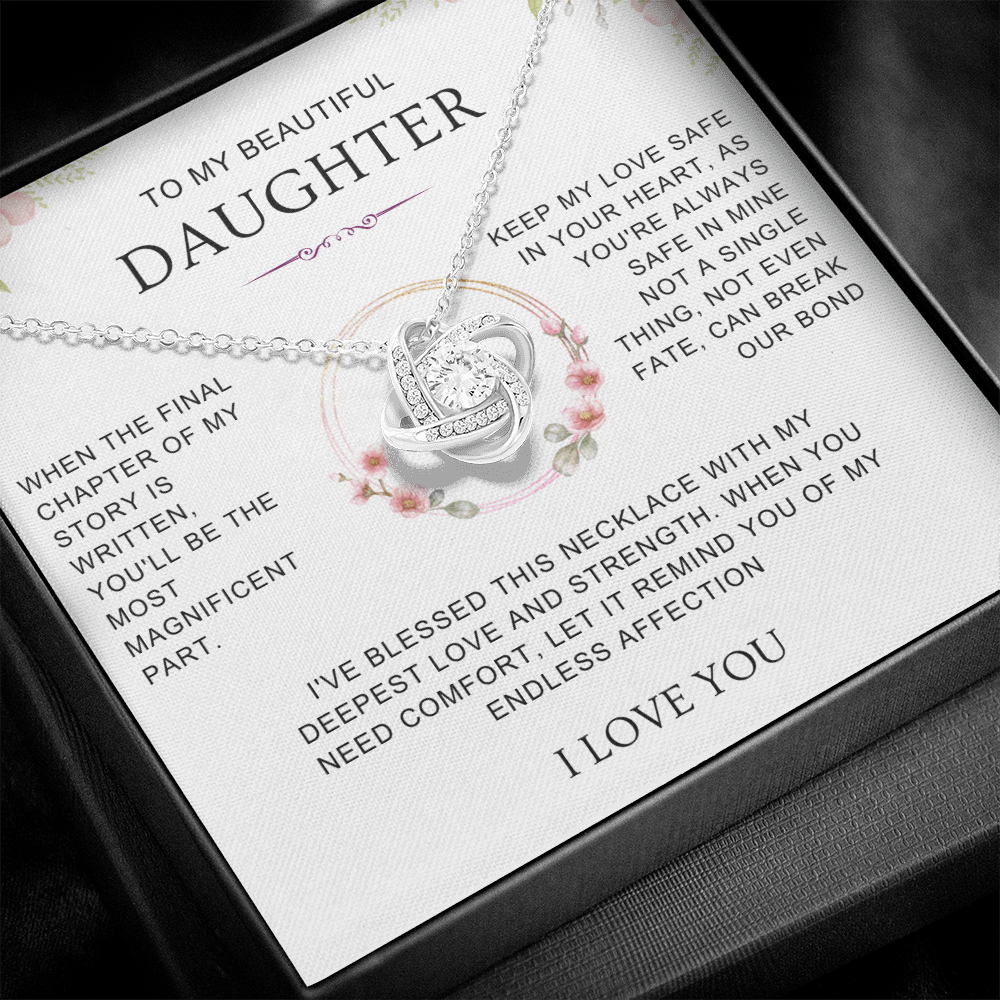 Daughter Endless Love - Love Knot Necklace Gift