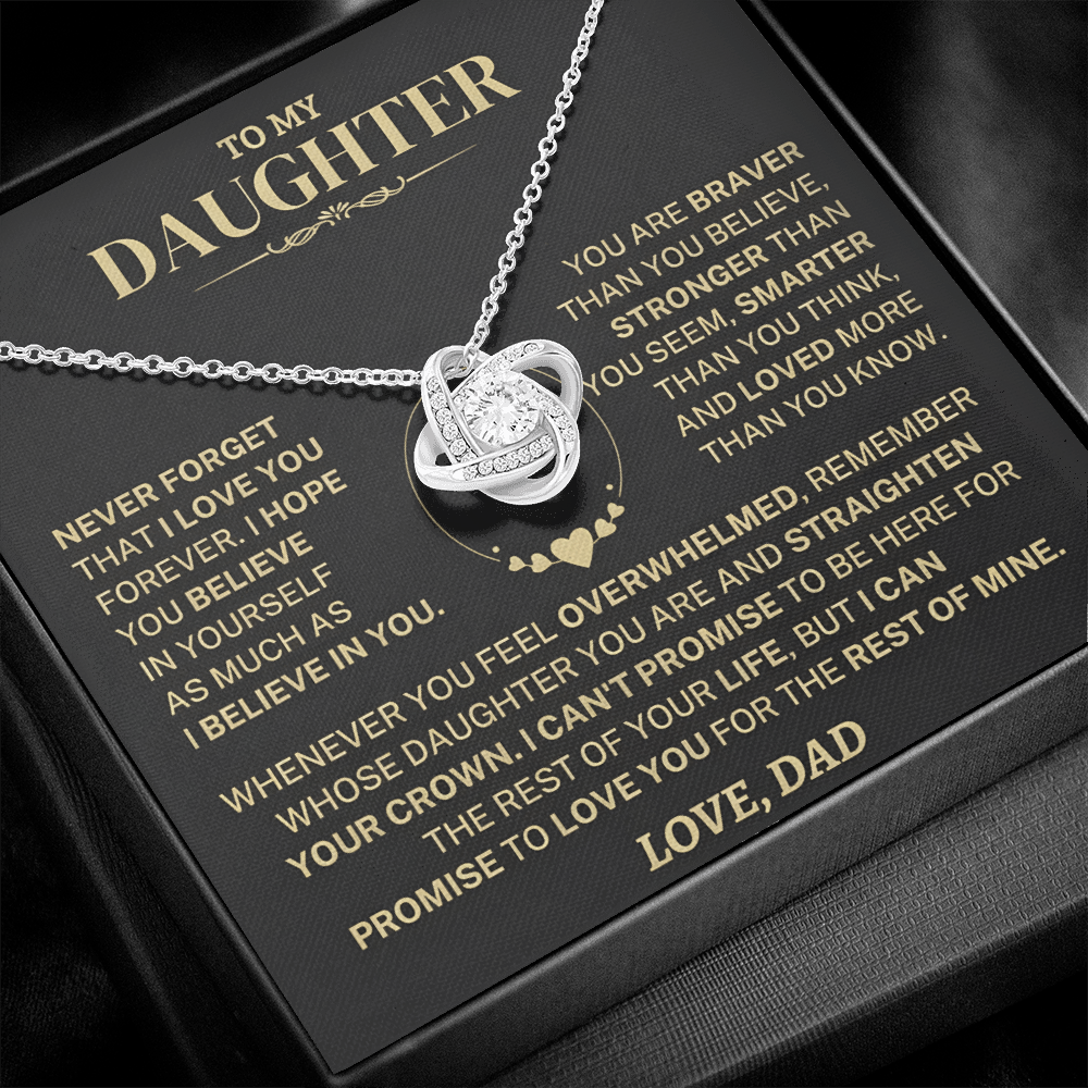 To My Daughter – A Father’s Eternal Love Knot Necklace
