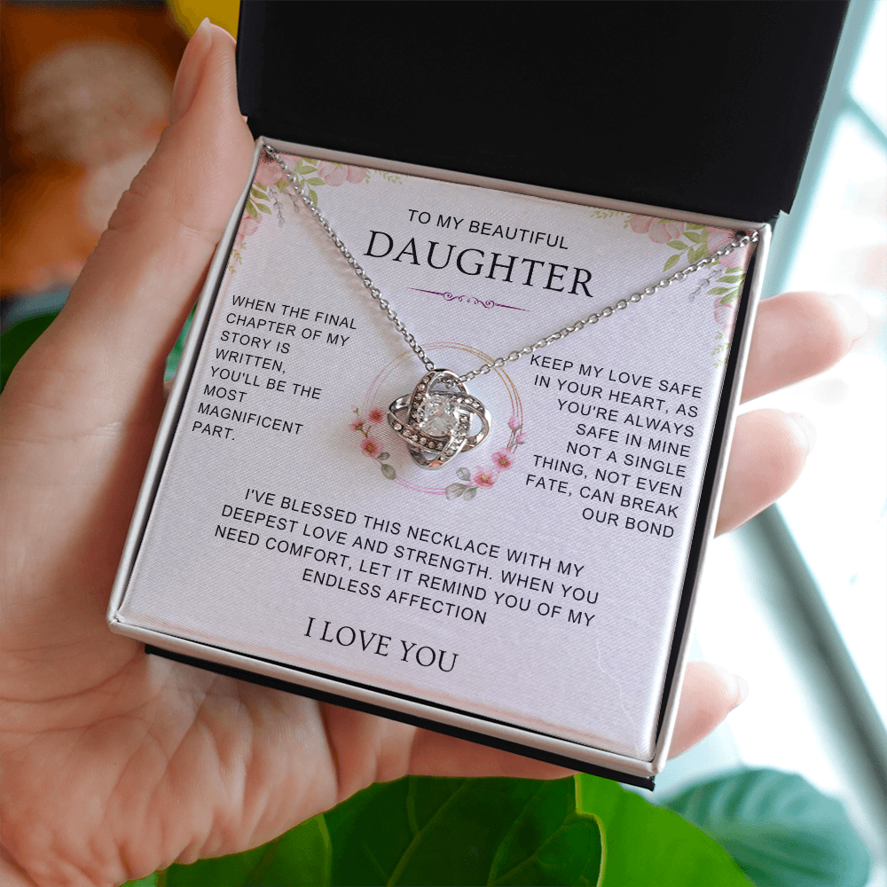 Daughter Endless Love - Love Knot Necklace Gift