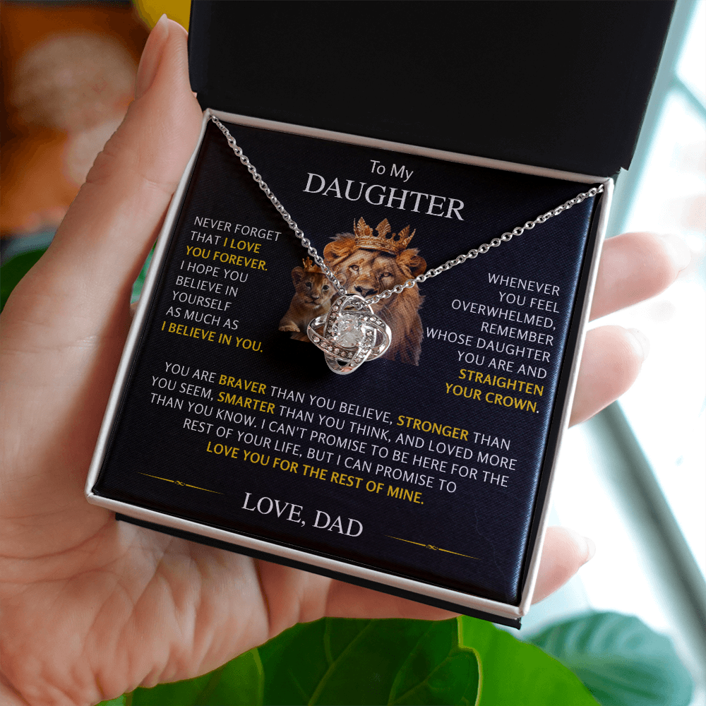To My Daughter - Love Knot Necklace From Dad