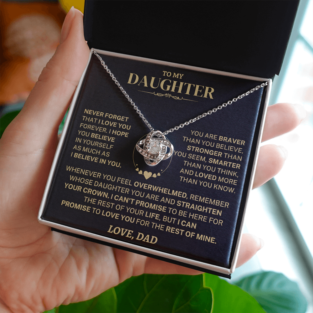 To My Daughter – A Father’s Eternal Love Knot Necklace
