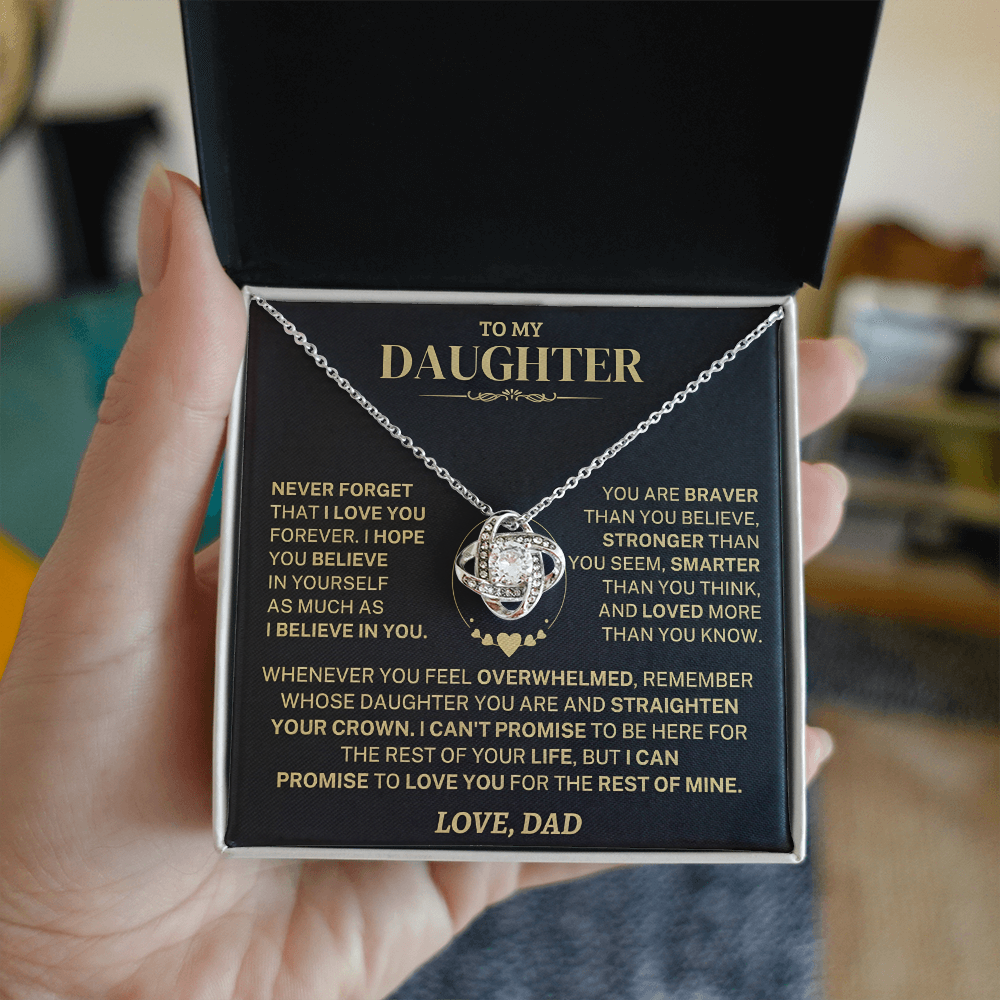 To My Daughter – A Father’s Eternal Love Knot Necklace