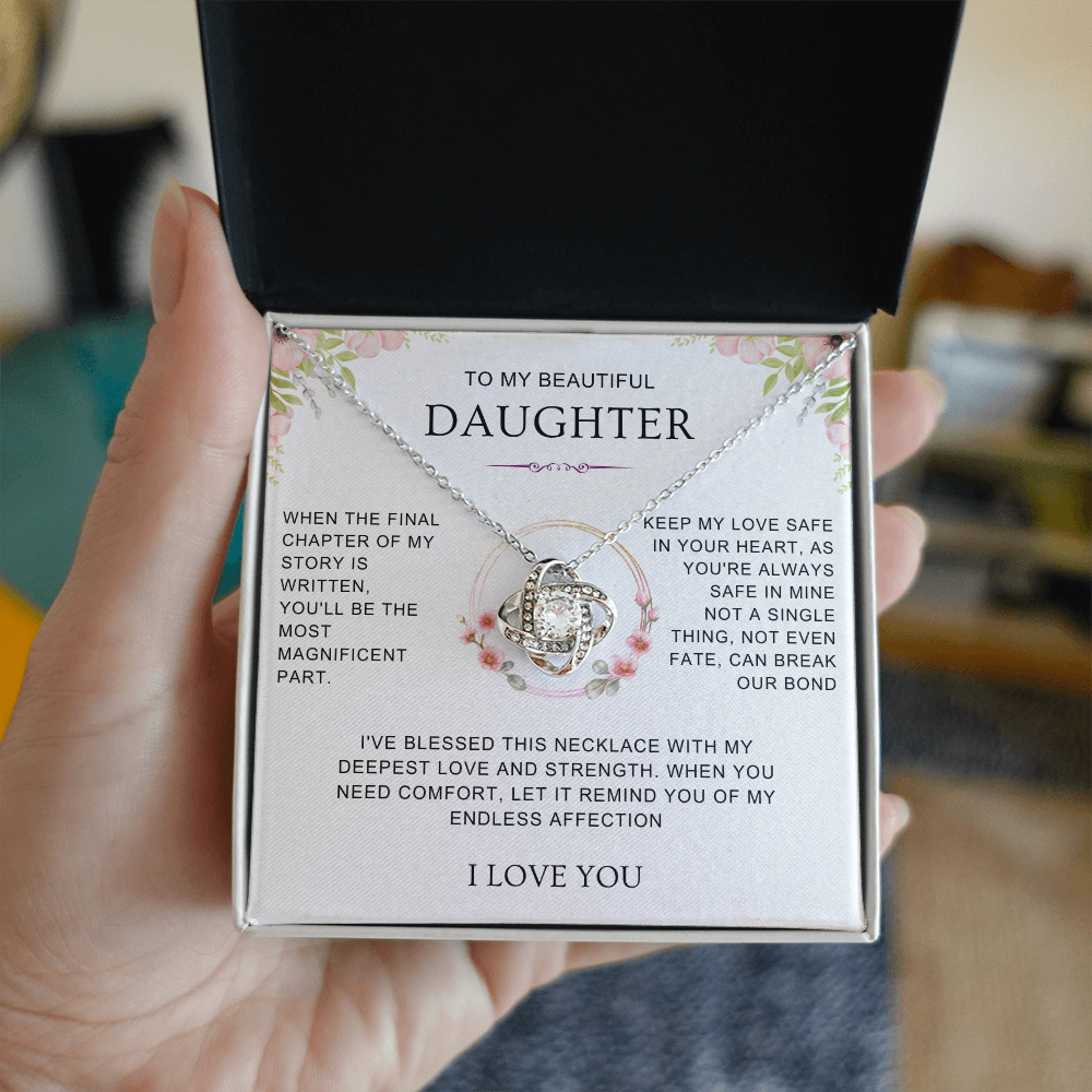 Daughter Endless Love - Love Knot Necklace Gift