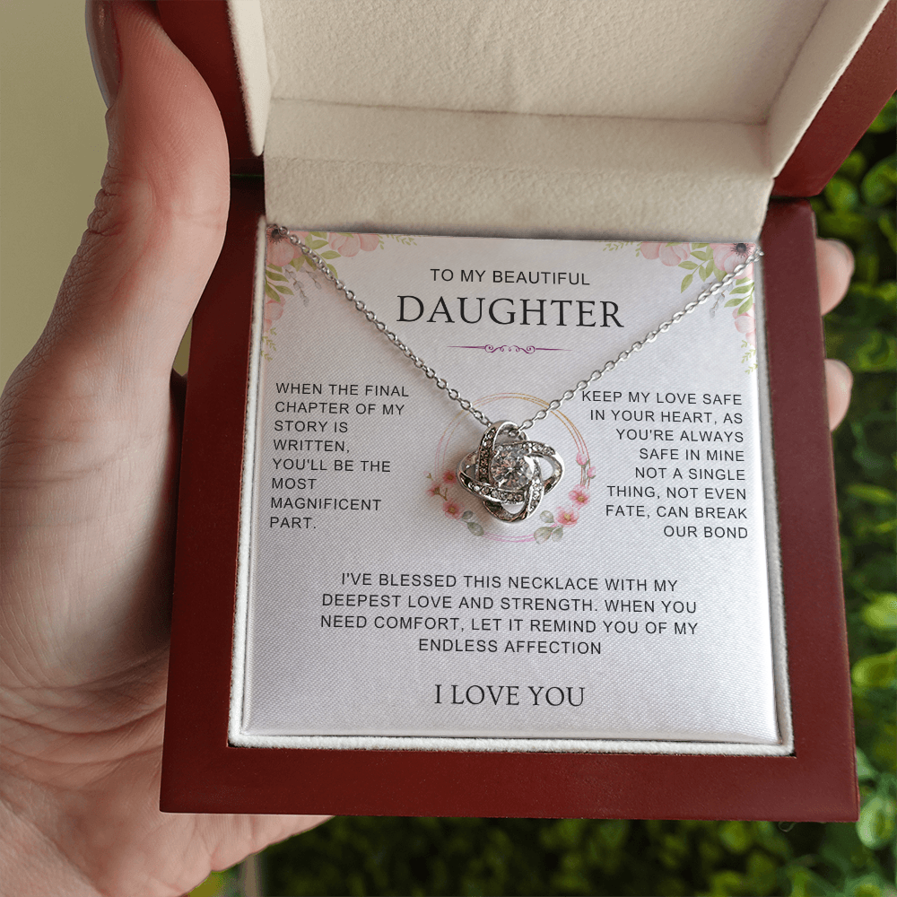 Daughter Endless Love - Love Knot Necklace Gift