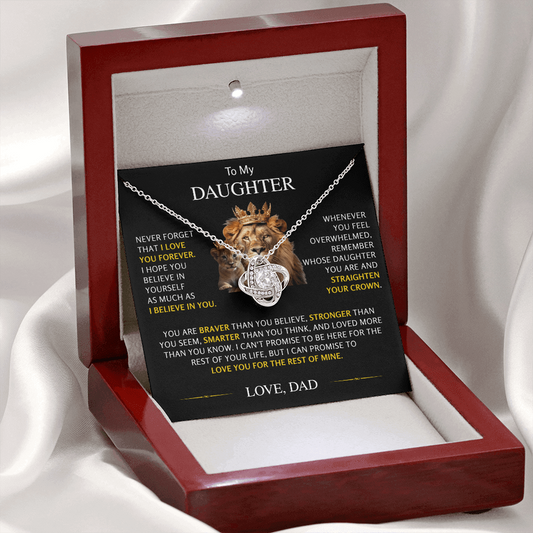To My Daughter - Love Knot Necklace From Dad