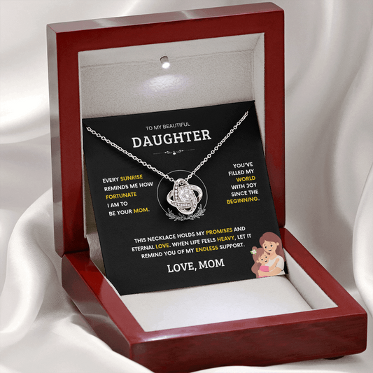 To my Beautiful Daughter - Love Knot Necklace