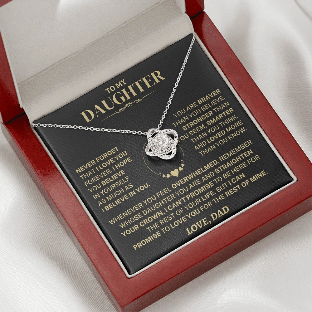 To My Daughter – A Father’s Eternal Love Knot Necklace